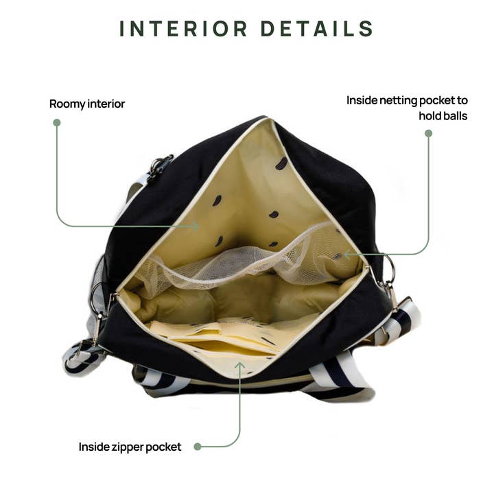 Fresh Pickle – wholesale Sports bag – Unisex – The Lola Pickleball Tote Black6