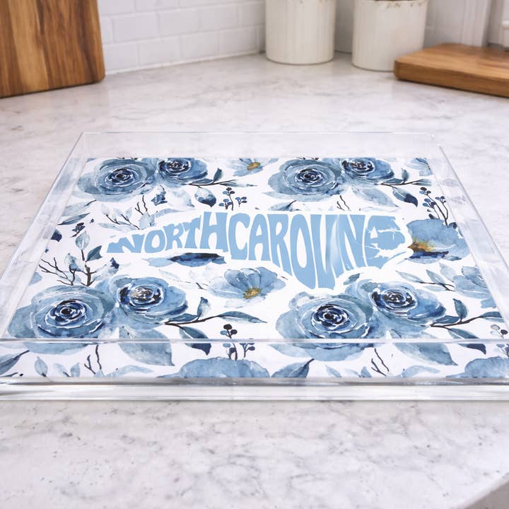 Acrylic Serving Tray - North Carolina Blue Collection - 8.5 X 11 - SMALL for wholesale by Thomas and Lee Company