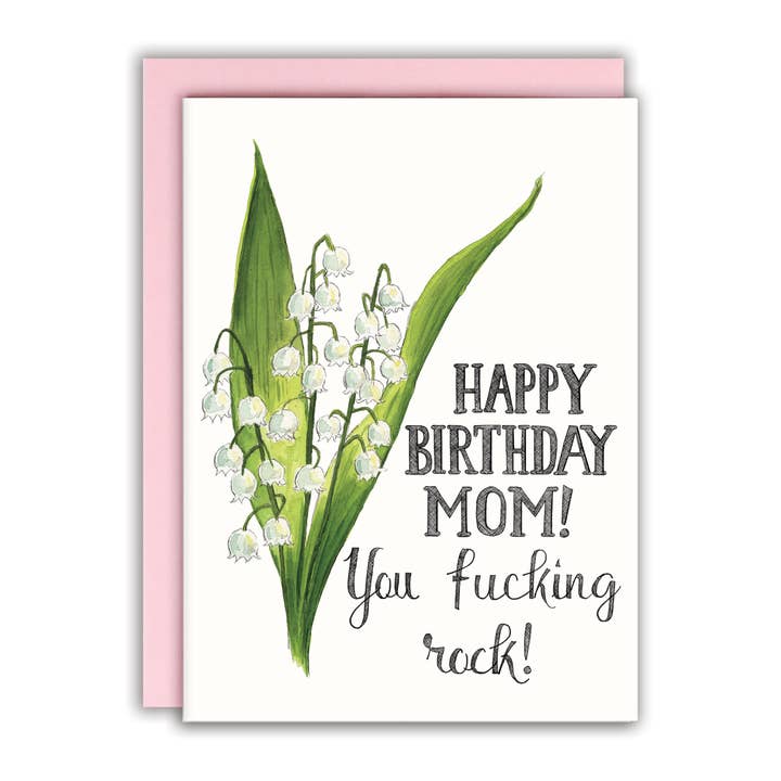 Happy Birthday Mom You Fucking Rock Card for wholesale by Naughty Florals