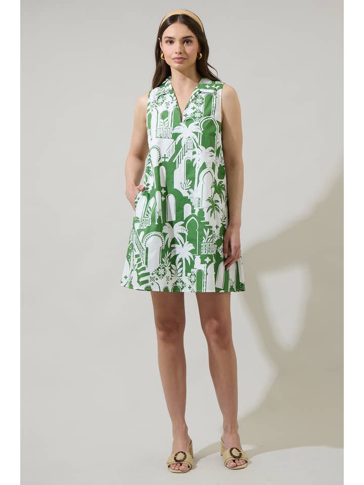 WHITE OLIVE Nala City Lexya Collared Shift Mini Dress for wholesale on Faire3