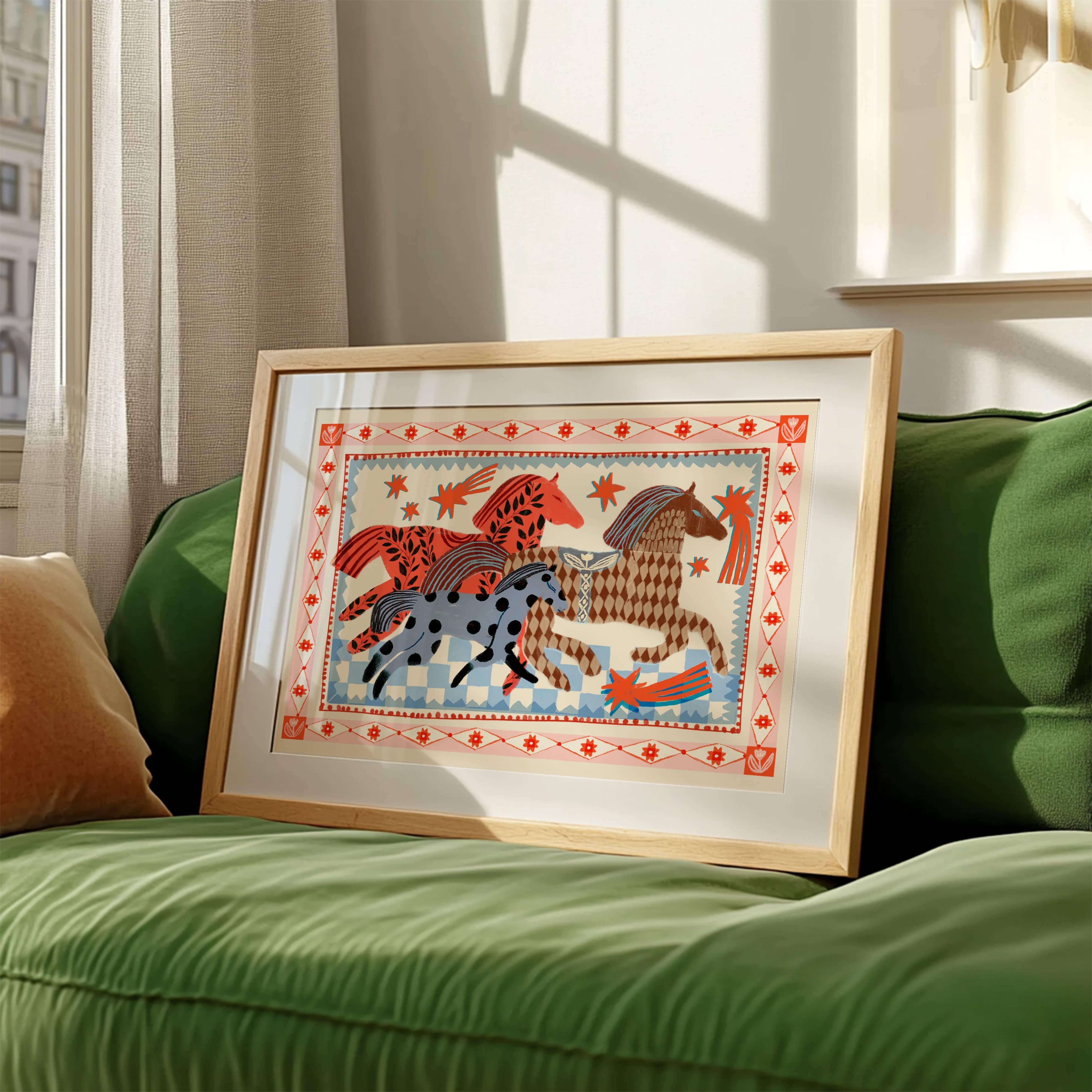 Carole Hillman - Wholesale Art Print - Pink Horse Running 3