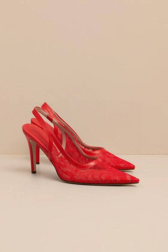 Chase+Chloe - Wholesale High Heels - Women's - BETHANY-1 POINTED TOE LACE SLINGBACK STILETTO HEEL6