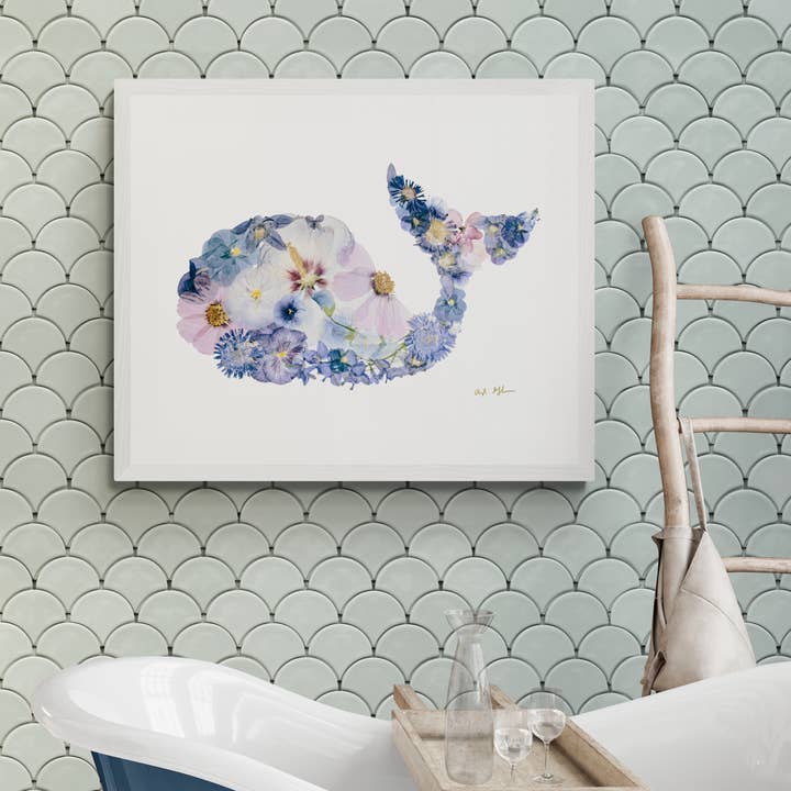 Stampa di Wyatt la balena
| Arte floreale pressata per la vendita all'ingrosso da parte di Oxeye Floral Co.