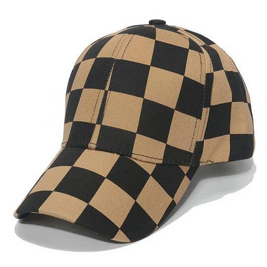 SPRING SUMMER CHECKERED BASEBALL CAP SUN HAT CWAH0003 for wholesale by Lovenne