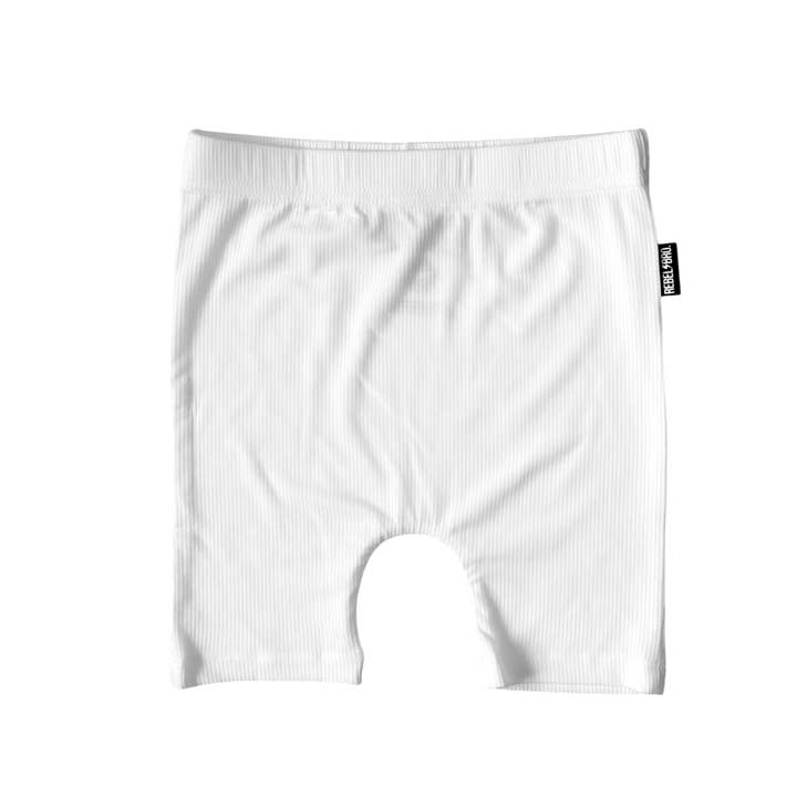 Bamboo Biker Shorts in White for wholesale by Rebel Bro