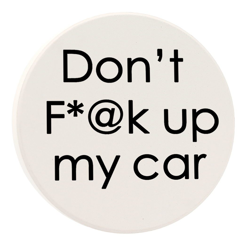 Leather Coasters "Don't F**k Up The Table" 6 Coaster Set w/ Coaster Holder 