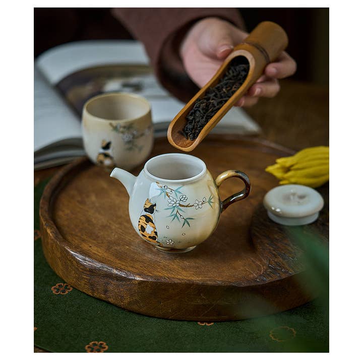 Gohobi (We cover U.S. import duties) - Wholesale Tea Pot - Gohobi Hand-Painted Orange Cat Teapot12