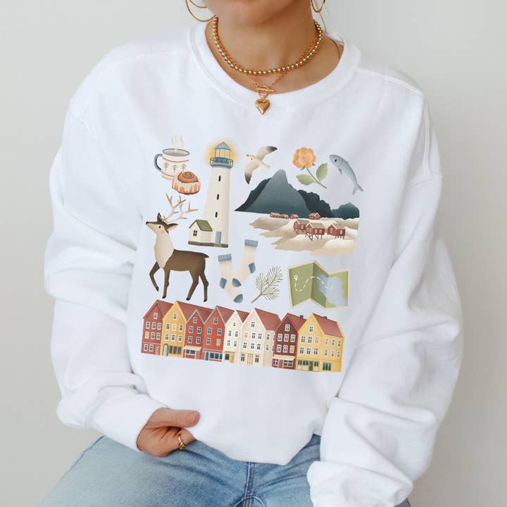 Pullover Norwegen Reise Skandinavien Reiseshirt Cozy Sweater für den Großhandel von Tilda&Theo