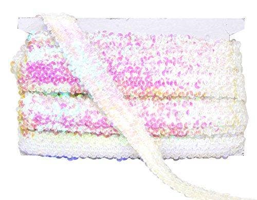 Mandala Crafts – Engroshandel Håndværk forsyninger – Mandala Håndværk Elastisk Paillet, Flad Glitter Stretch Bling Paillette Stof Bånd, Metallisk Applikation Trim Blonder til Kjole Pynt, Pandebånd43