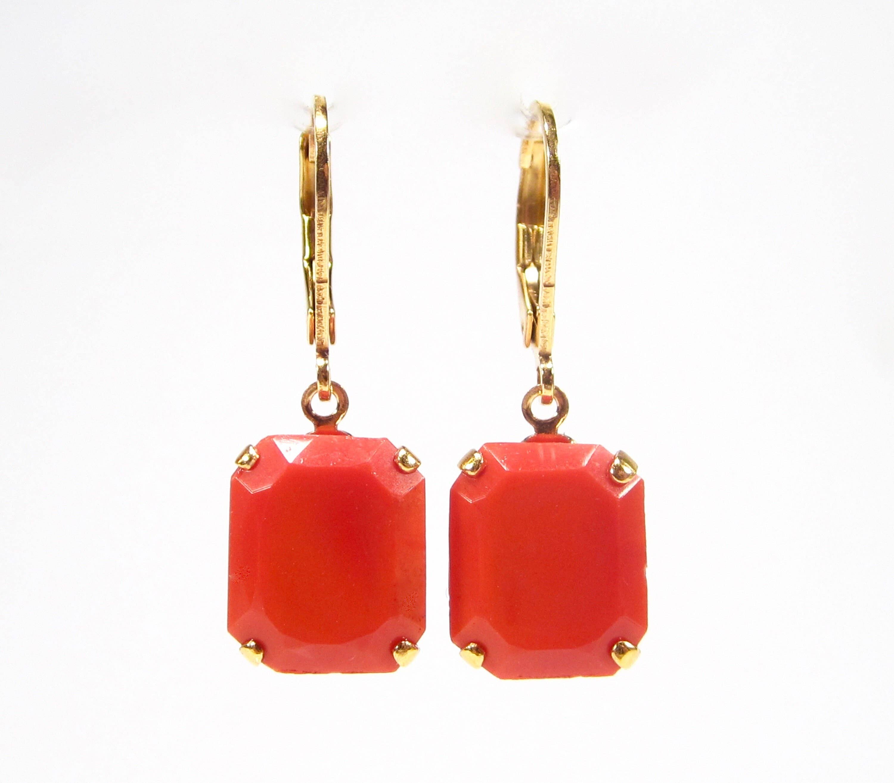 SoHo Schmuckmanufaktur - Wholesale Dangle Earrings - Sommerohrringe in Orange Koralle Gold0