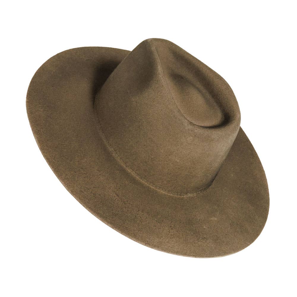 American Hat Makers - Wholesale Fedora - Unisex - 100% Wool Felt Flat Brim Fedora Hat - Style Rancher22