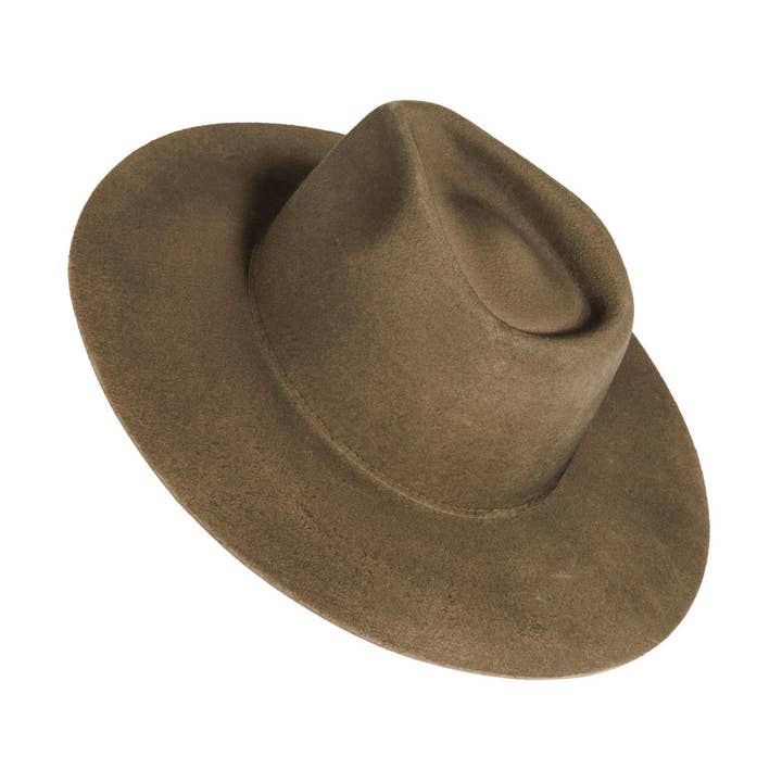 American Hat Makers - Wholesale Fedora - Uniseks - 100% wollen vilten flat brim fedora hoed - rancher stijl22