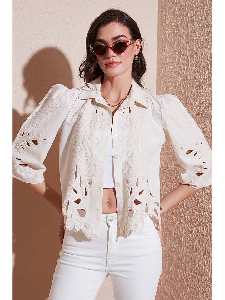 miglo - Wholesale Button Down Shirt - Women's - Embroidered Cotton Shirt – Wholesale Pack