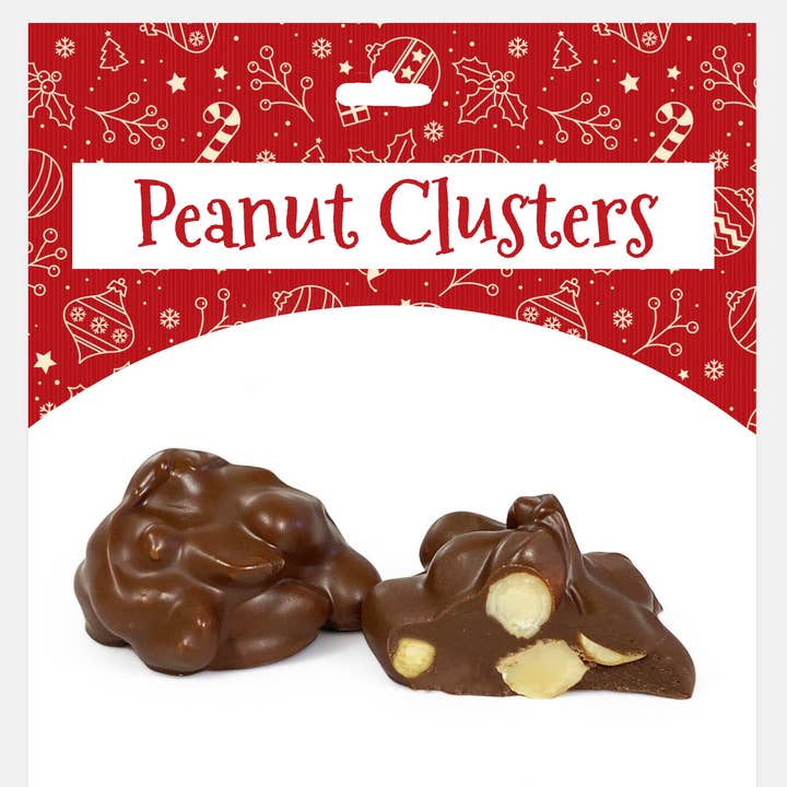 Bonbons de Noël en grappes de chocolat et de cacahuètes pour la vente par Country Chocolates