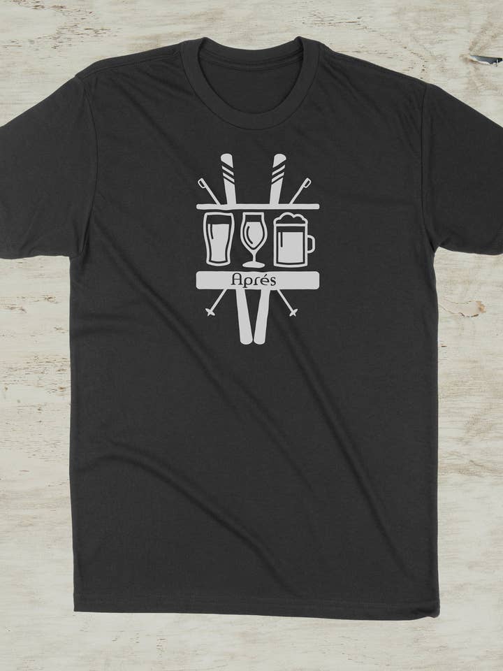 Aprés Ski Beer Idaho Outdoor Graphic T-Shirt for wholesale by Wizard Cow Studios