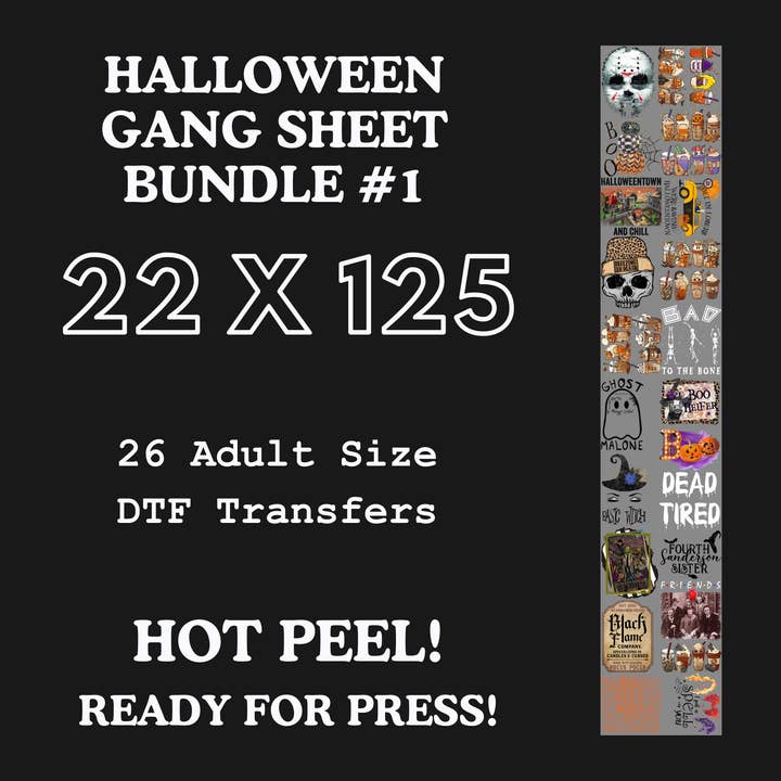 Flawless Transfers - Wholesale Sublimation Transfer - Halloween Gang Sheet Bundle 1