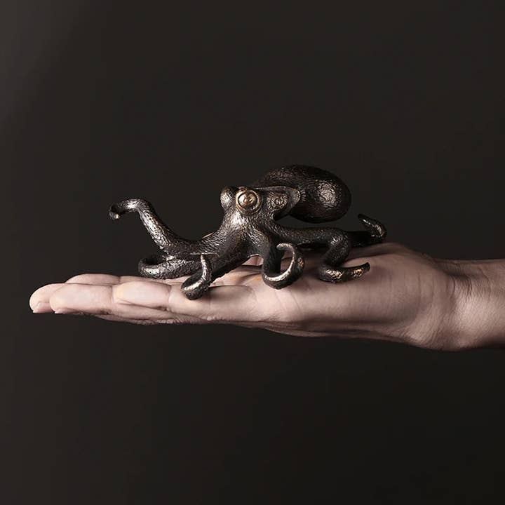 Kiyo Home - Wholesale Decorative Figurine - Copper Octopus Statue | Mini Figurine | Copper Sculpture2