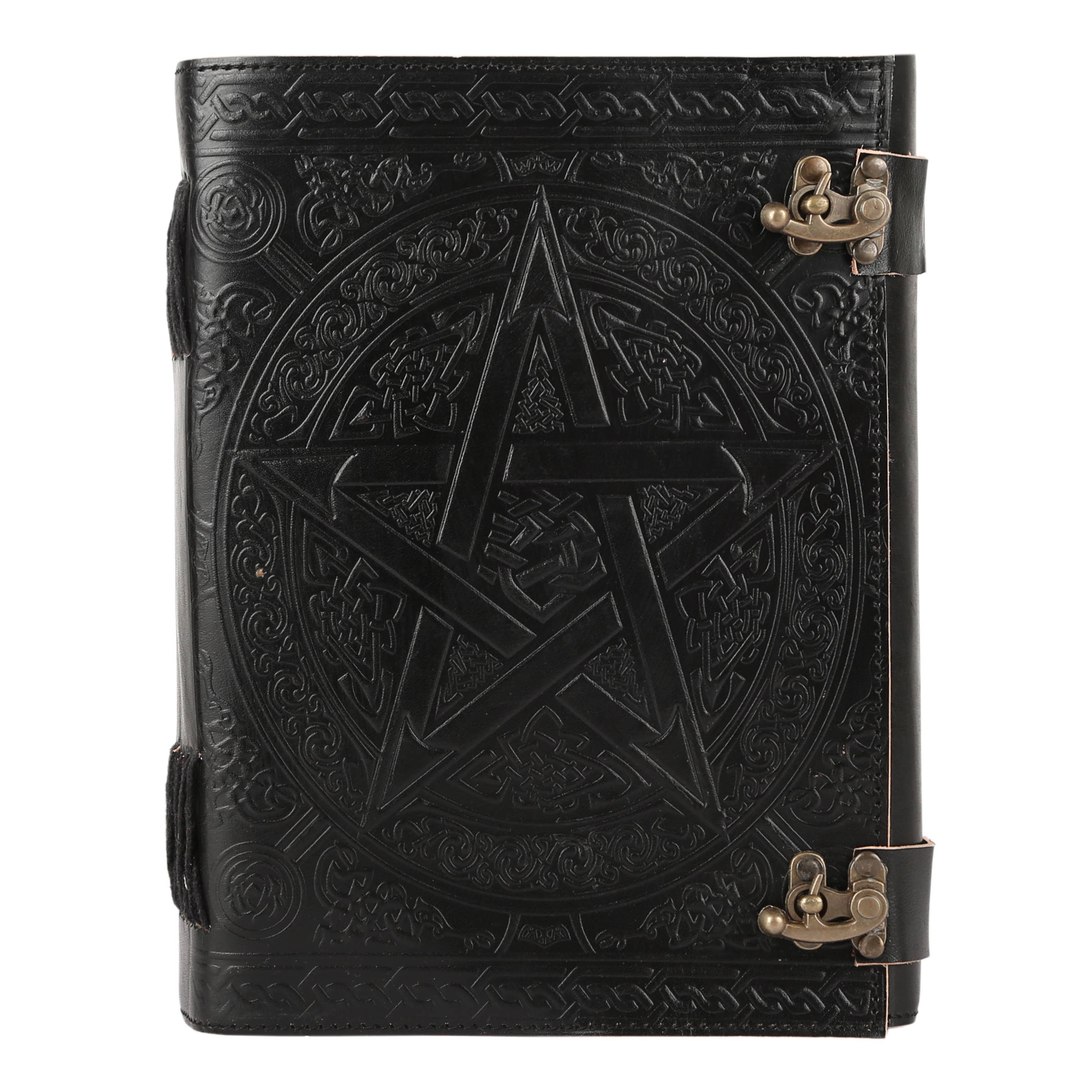 Tuzech Leather - Wholesale Journal/Diary - 1000 Pages Large Black Pentagram Embossed Leather Journal | Writing Leather Notebook | Leather grimoire Book | Handmade Leather Journal Gift7