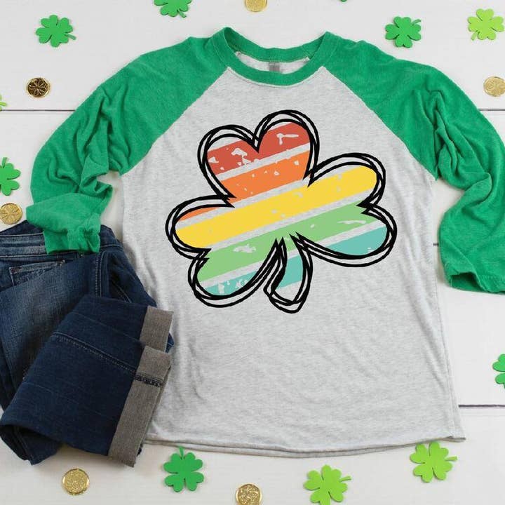 Trifoglio a righe colorate a tinta unita (Adulto) per la vendita all'ingrosso da parte di Heat Transfer Hub