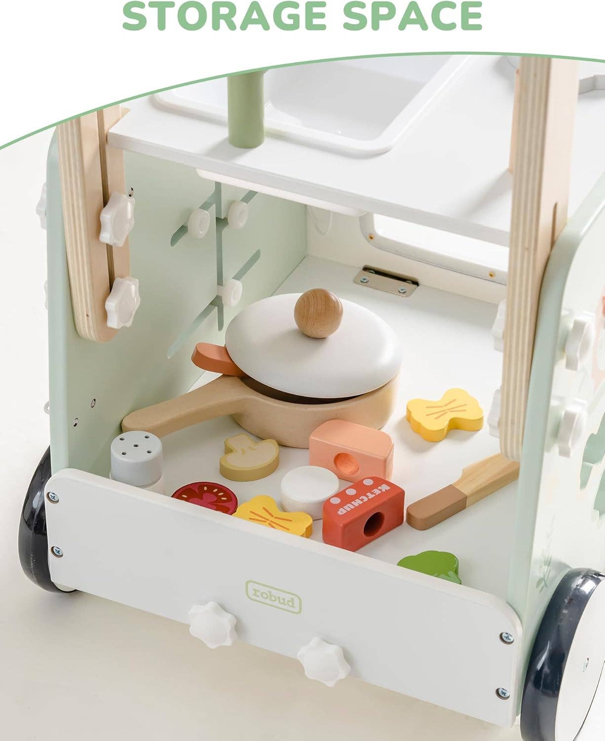 Robud & Mewoofun Official Store - Vendita all'ingrosso Girello - Bambini e neonati - Robud Camminatore in Legno per Bambini con Deceleratore per 12 Mesi+1