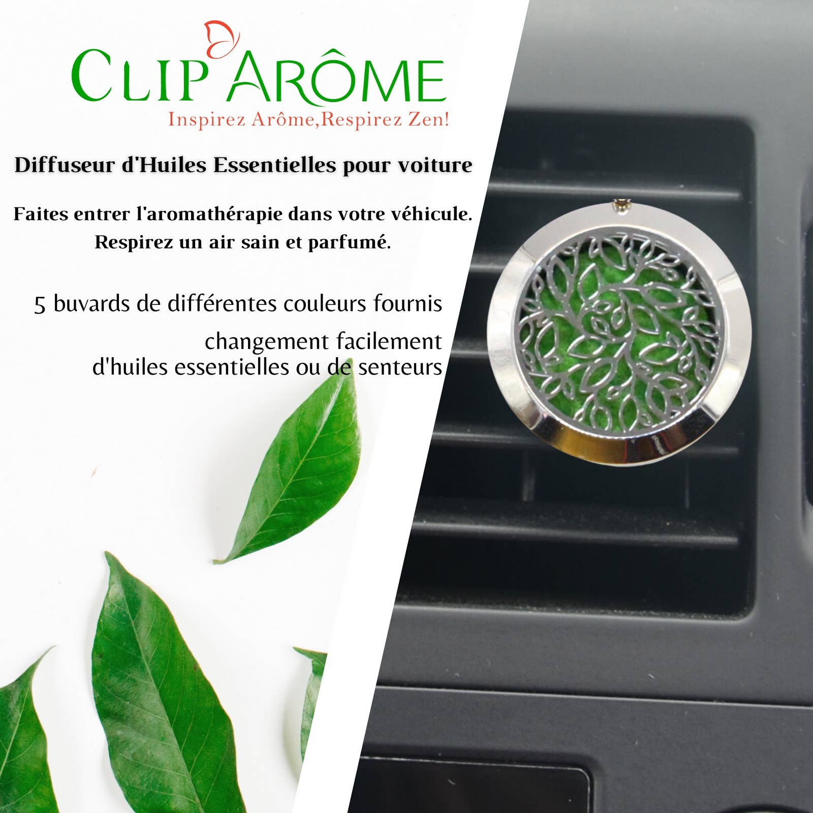 Zen'Arôme – wholesale Deodoriser – Car Fragrance Diffuser Clip'Arôme - VerTige1