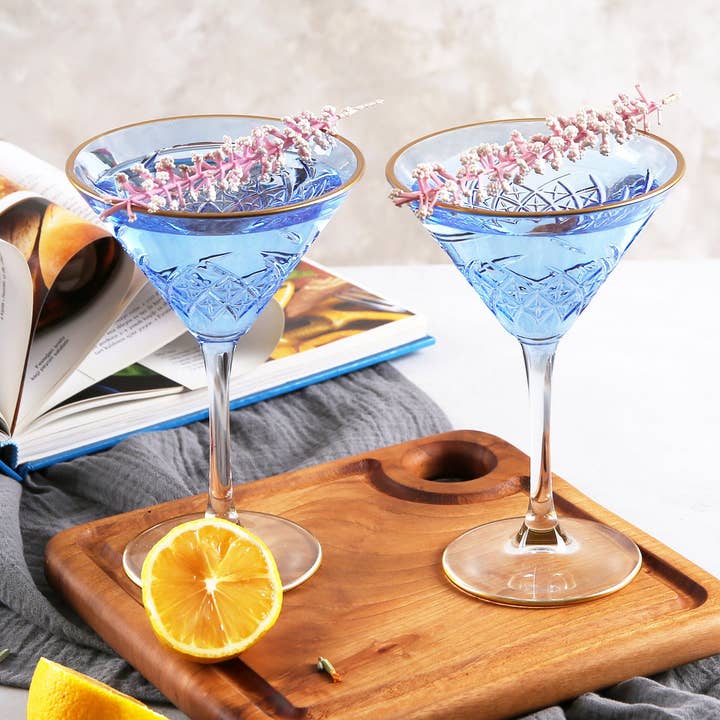 Gekleurde Art Deco Cocktailglazen, Gerande Vintage Martini voor wholesale door Mory Design Store