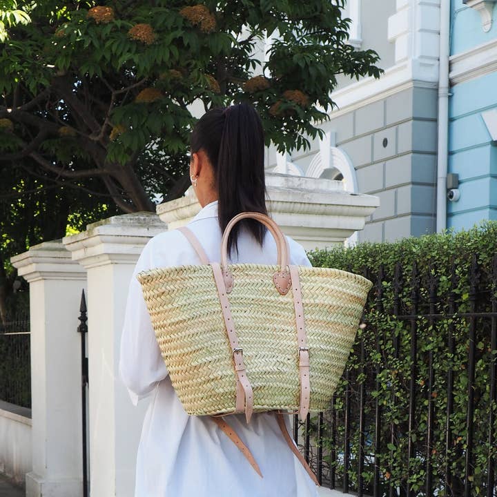 Straw baskets Backpack summer 2024 French Basket for wholesale by DarKech