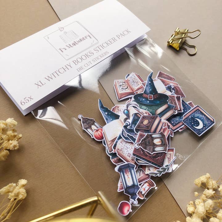 T's Stationery - Wholesale Sticker - "65Pcs XL Witchy Books" Sticker Pack
