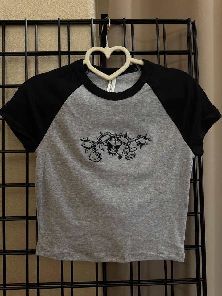 Embroidered Chain Kitty and Friends Baseball tee for wholesale by Threads By Tie