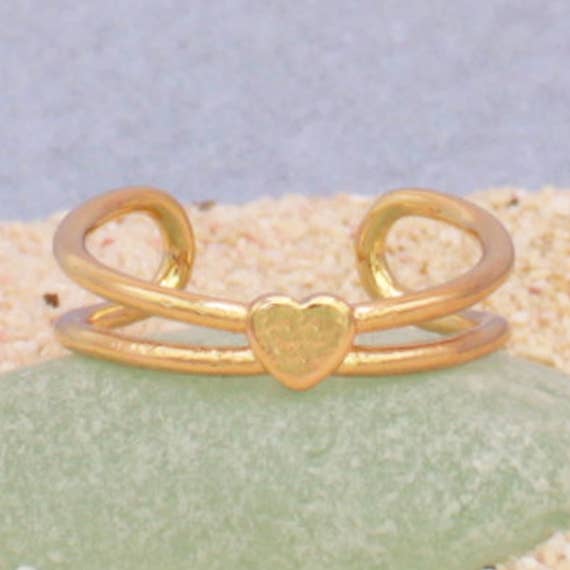 Dubbelbandad justerbar tåring med guldfärgat hjärta för wholesale av ZAD