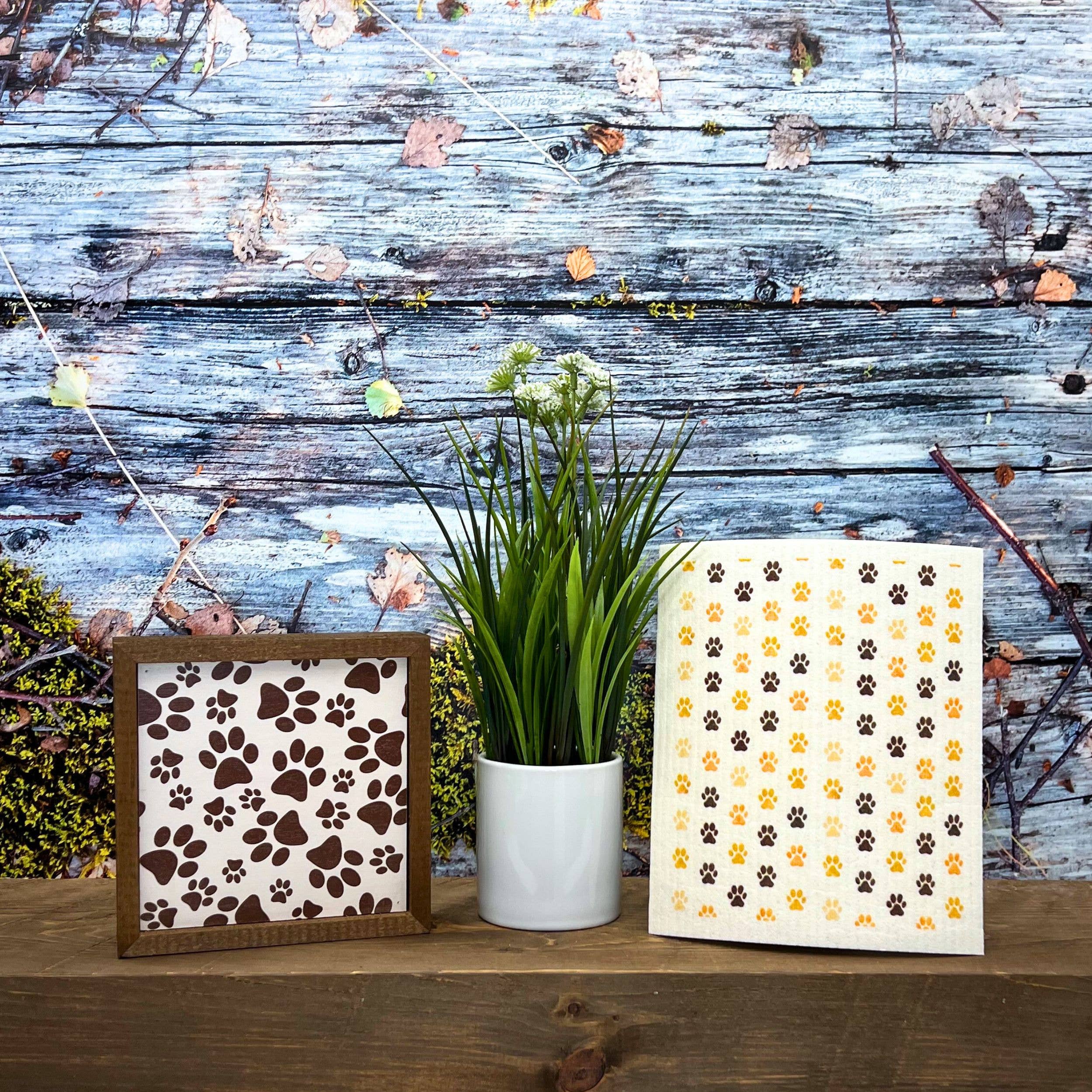 Driftless Studios - Wholesale Dishcloth - Dirty Dog Paws Fun Swedish Dishcloths - Kitchen Towels1