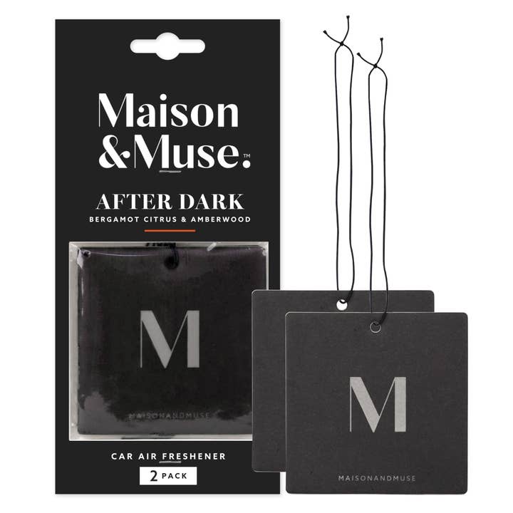 Maison&Muse Paper Car Freshener 2 Pack Bergamot & Amberwood for wholesale by Moxx Brands