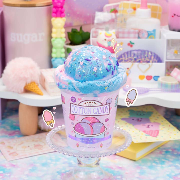 Kawaii Slime Company - Wholesale Putty/Slime - Kids - Cotton Candy Scented Ice Cream Pint Slime (5pcs/case)