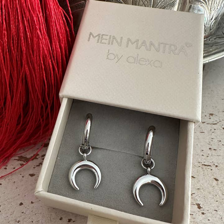 Hoop - Earrings with Crescent Moon for wholesale by Mein Mantra