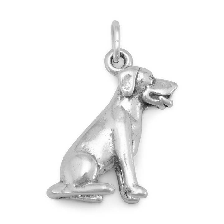 Sitting Labrador Dog Charm for wholesale by Silver Stars Collection