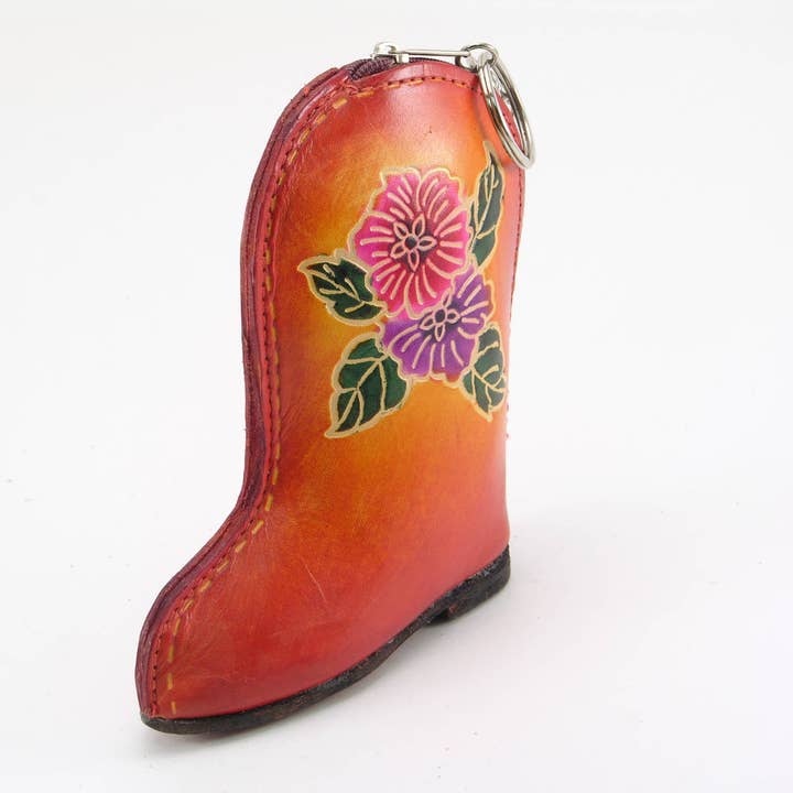 Porte-monnaie portefeuille en cuir fait main en forme de botte western pour la vente par Sunflower Handmade leather inc