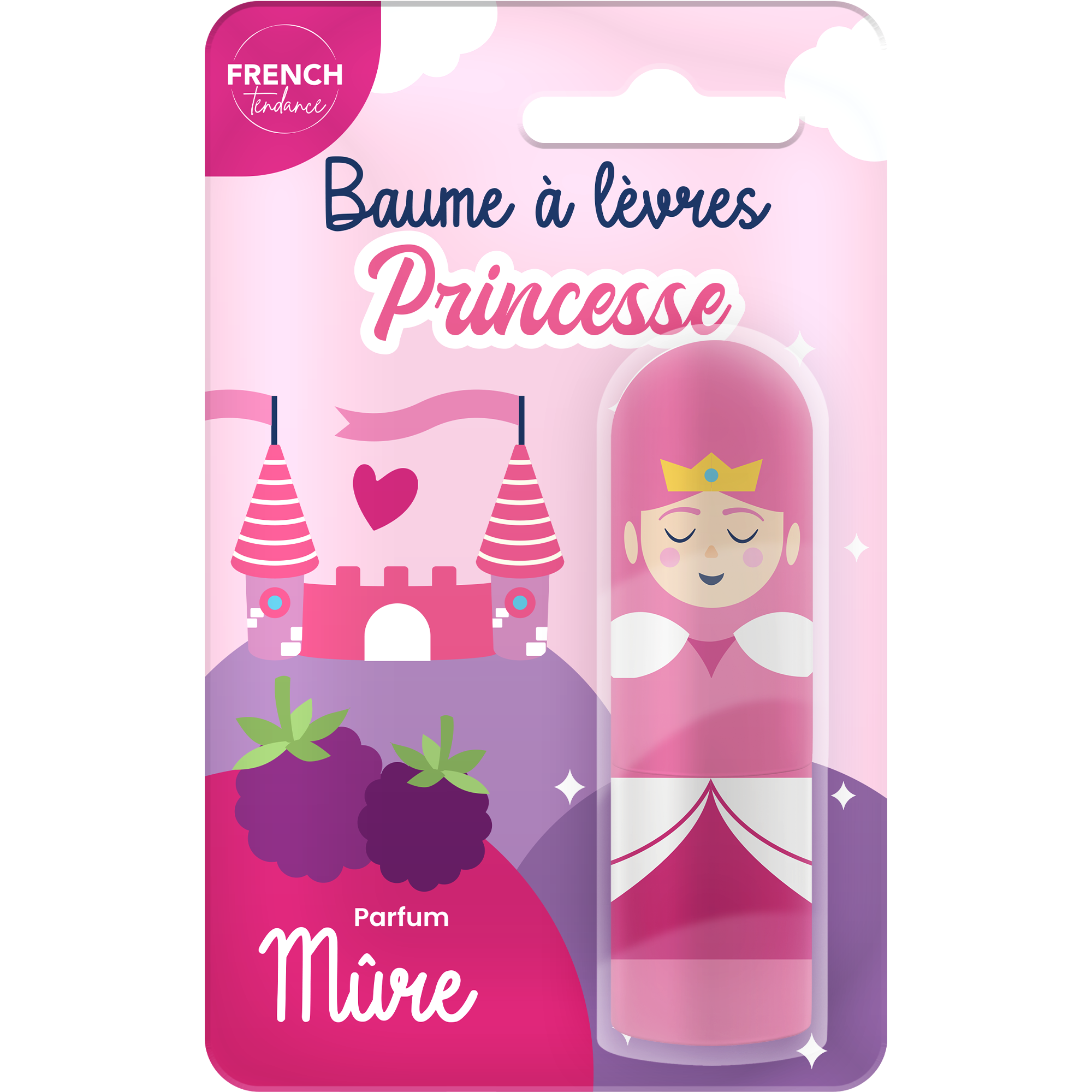 FRENCH TENDANCE - Vente Baumes à lèvres - Baume à lèvres 3,3 gr -Princesse -  Senteur Mûres0