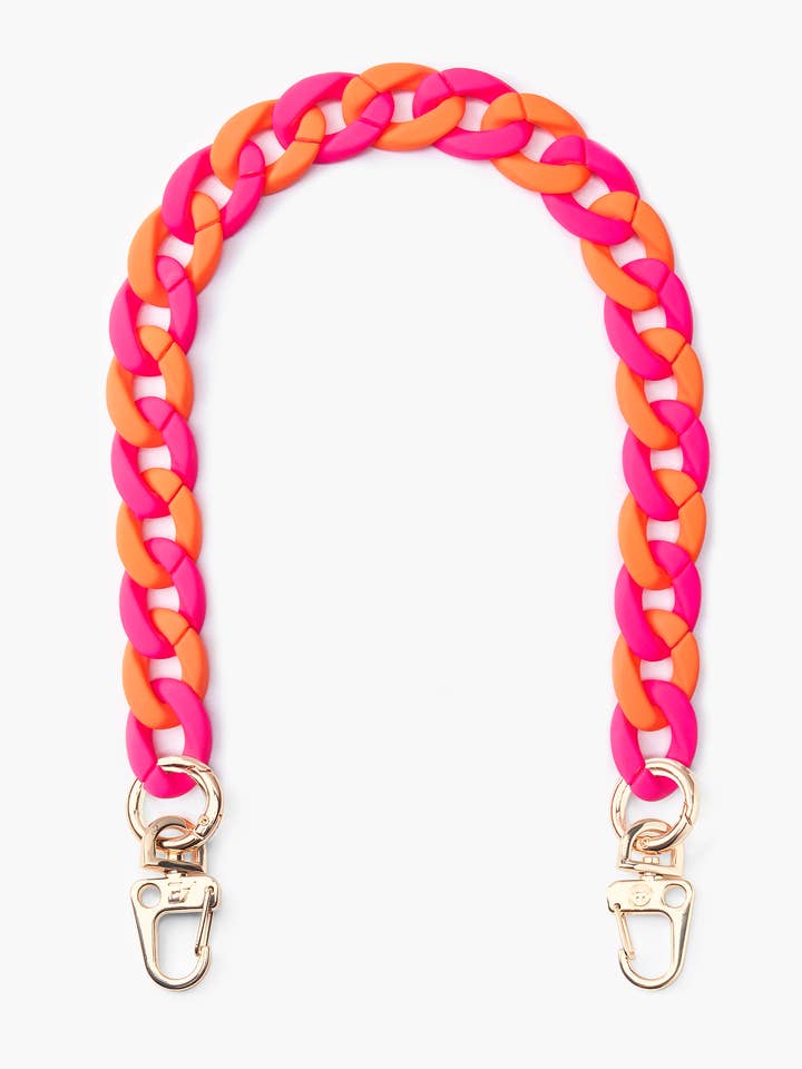 Neonroze/oranje grove telefoonketting voor wholesale door THE CÆP