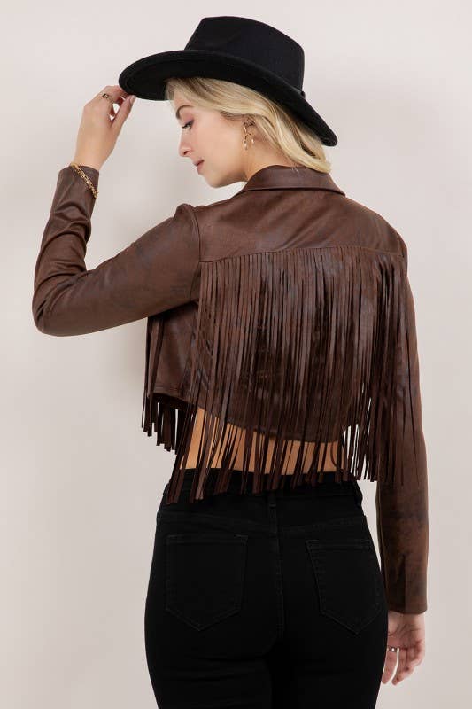 Lemon Tree - Wholesale Jacket - Women's - Suede Fringe Jacket3