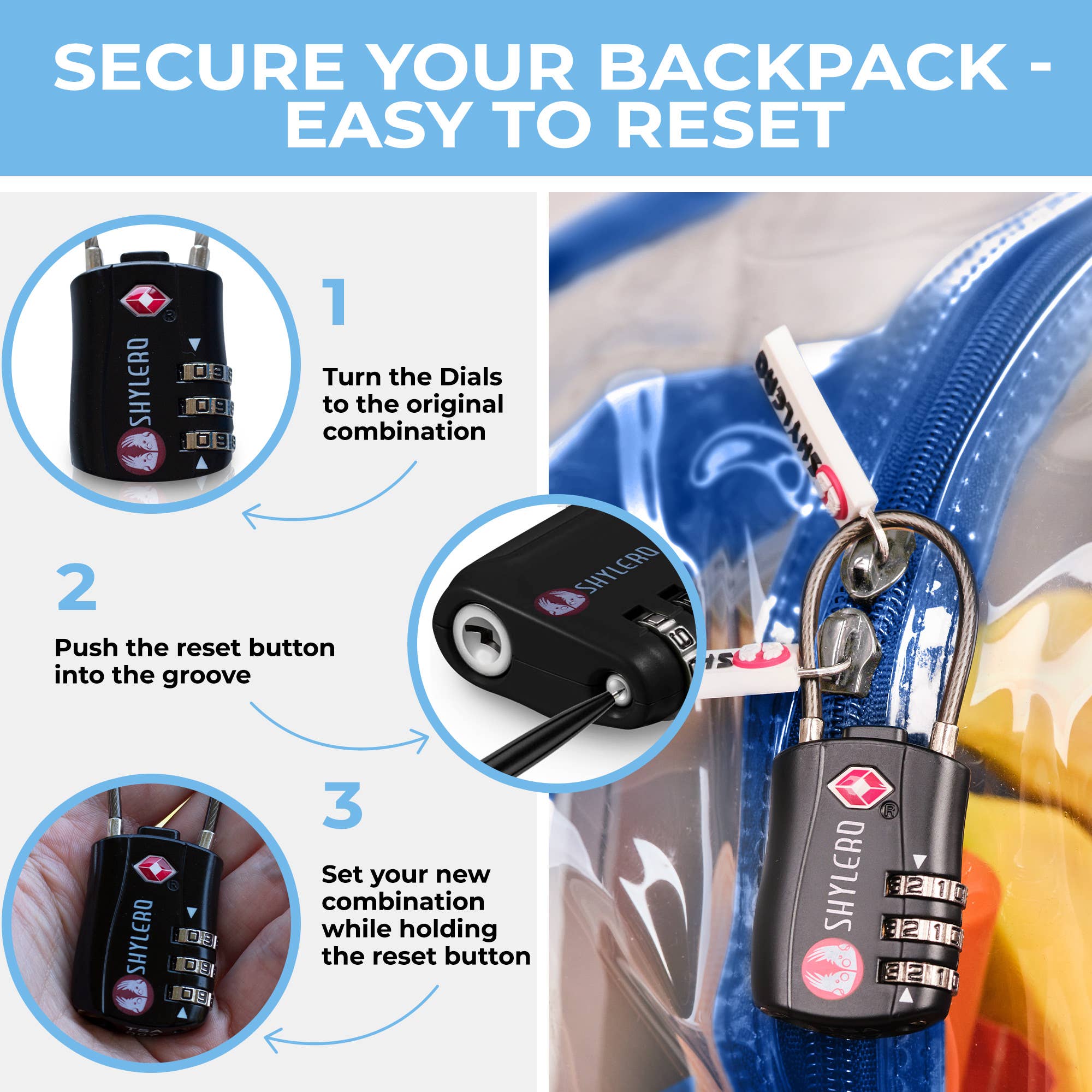 Rhino bleu Sac à dos transparent pour l'école XL | Top YKK® Zip | Blue Rhino en vente sur Faire1