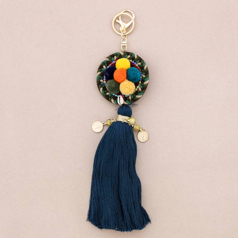 Sonata - Vendita all'ingrosso Portachiavi - Unisex - Portachiavi etnico con pon pon e nappina0