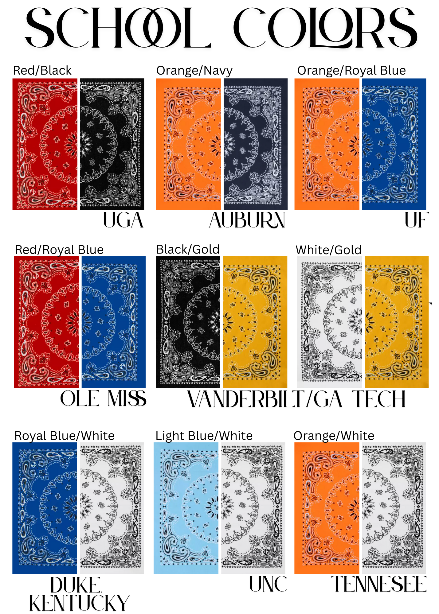 Sugar Cilantro - Wholesale Bandana - Women's - Handmade Custom Colorblocked Gameday Bandana5