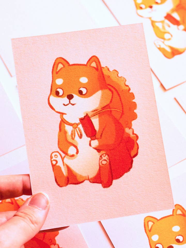 Minis prints - Shiba avec sa glace pour la vente par Sekai of kangae