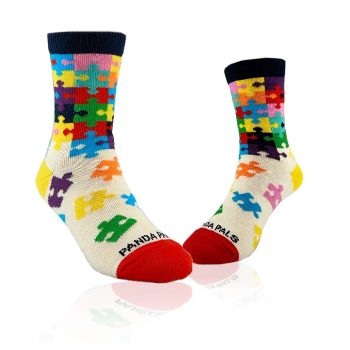 Colorful Puzzle Socks from the Sock Panda (Ages 3-7) for wholesale by Sock Panda