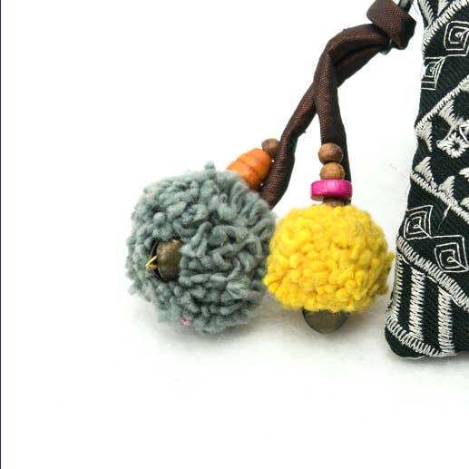 Lumily – wholesale Coin purse – Women’s – Embroidered Coin Purse with Pompom (Assorted) - Thailand4