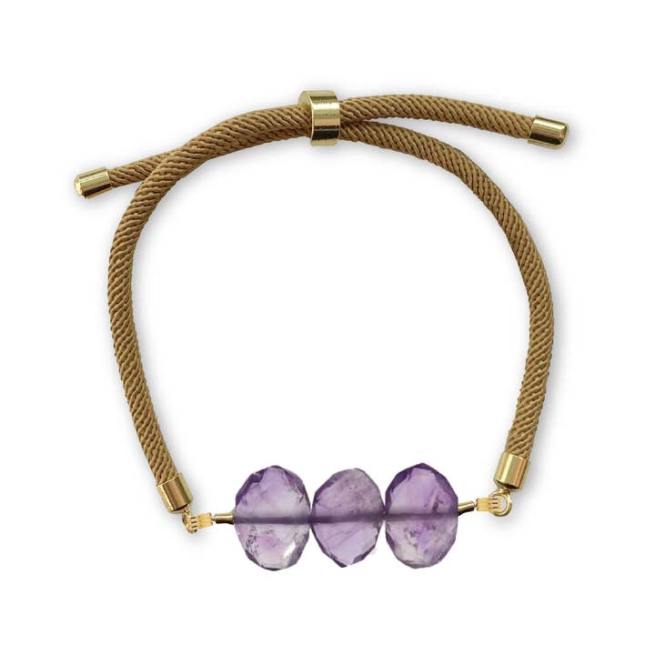 Natasha Gemstone Bracelet in Amethyst for wholesale by Mint + Sky
