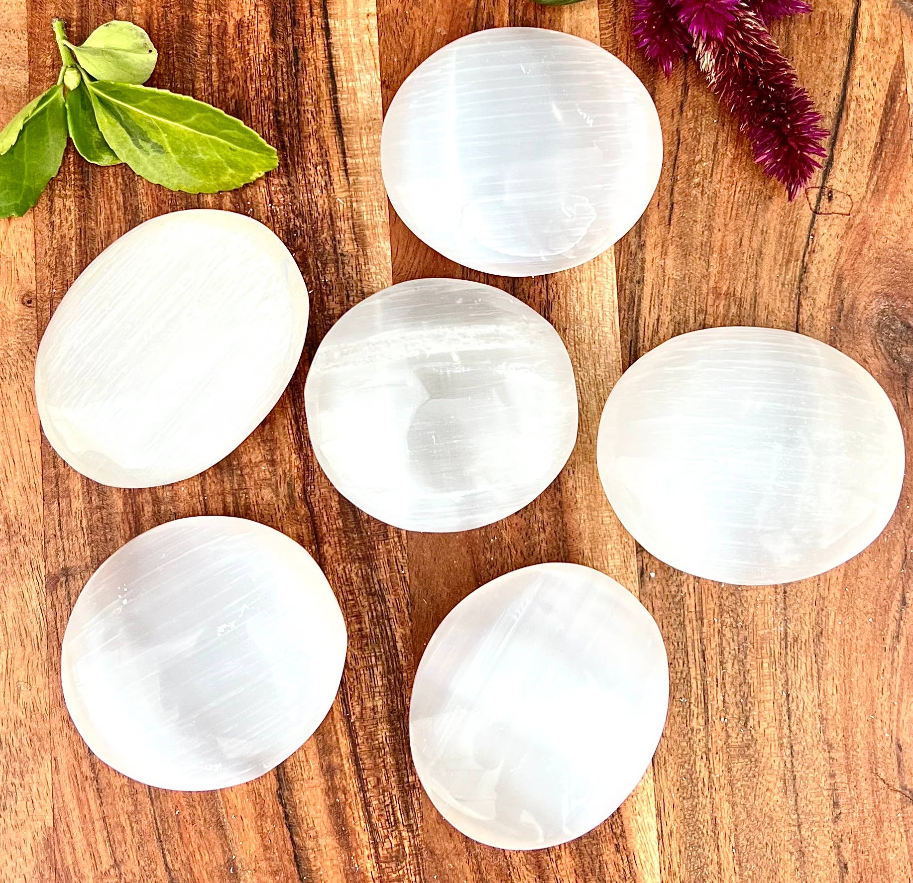 KayleeNYC - Wholesale Spiritual Stone/Crystal - Natural Selenite aka Satin Spar Palm Stones Crystal2