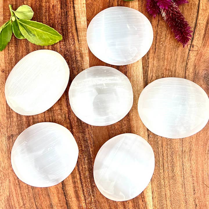 KayleeNYC - Wholesale Spiritual Stone/Crystal - Natural Selenite aka Satin Spar Palm Stones Crystal2