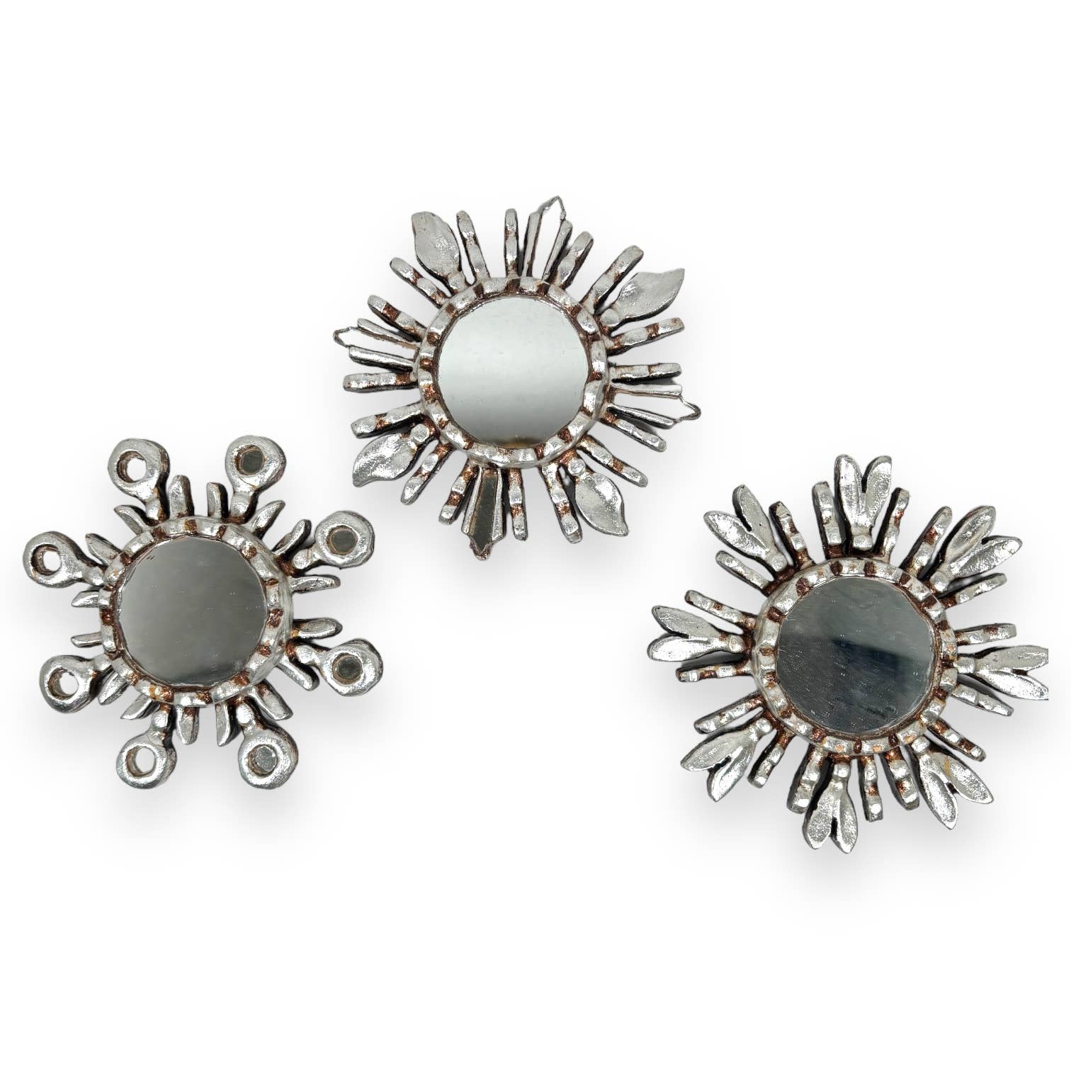 Zoe Artcrafts Corp. - Wholesale Wall Mirror - Peruvian Sunburst Mirror 6" Silver - Home Decor Starburst1