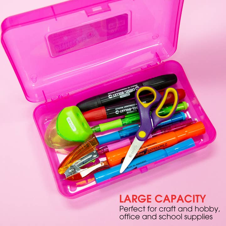 BAZIC Products - Wholesale Pencil Case/Pouch - Pencil Case Multipurpose Utility Box - Bright Color3